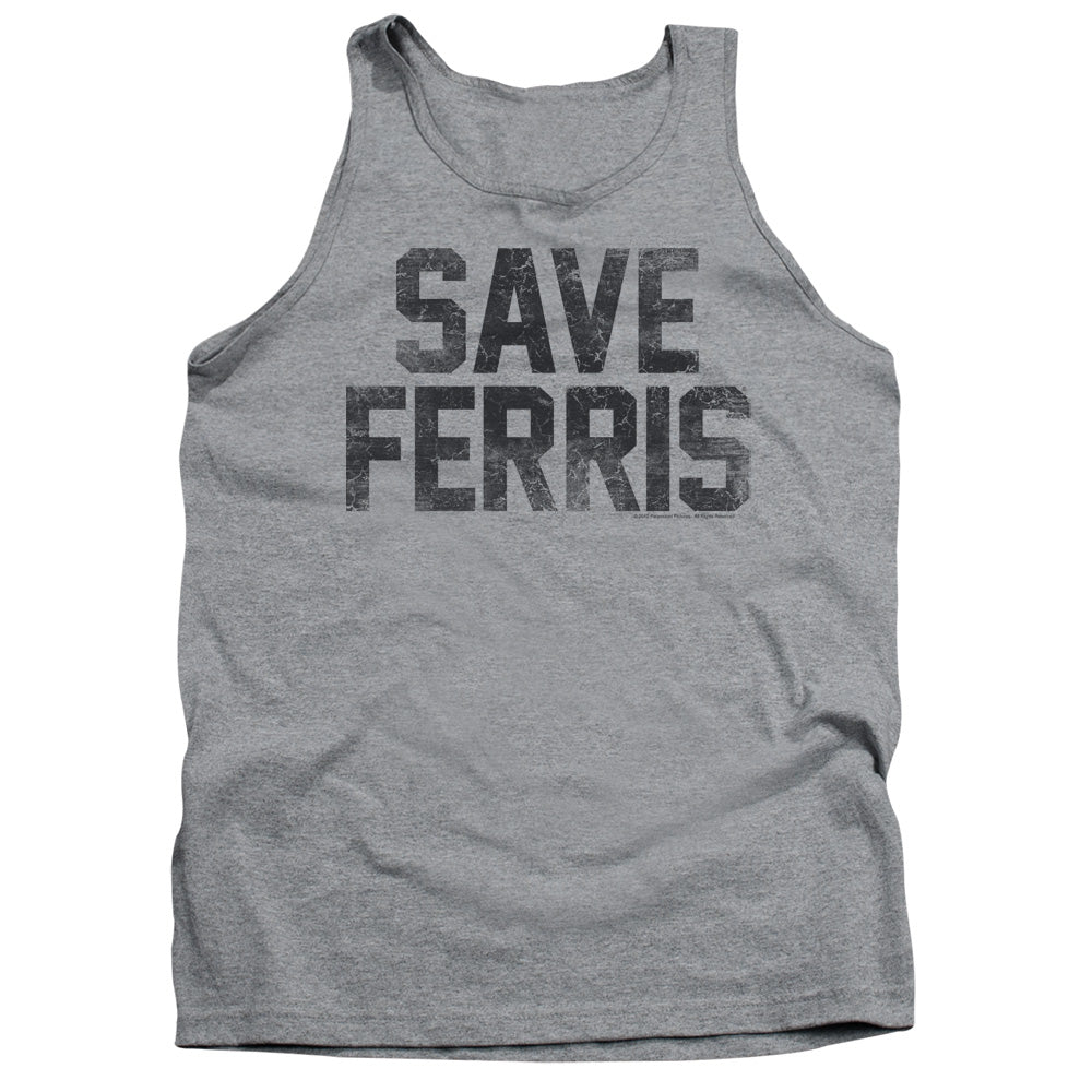 Ferris Bueller Save Ferris Mens Tank Top Shirt Athletic Heather Officially Licensed