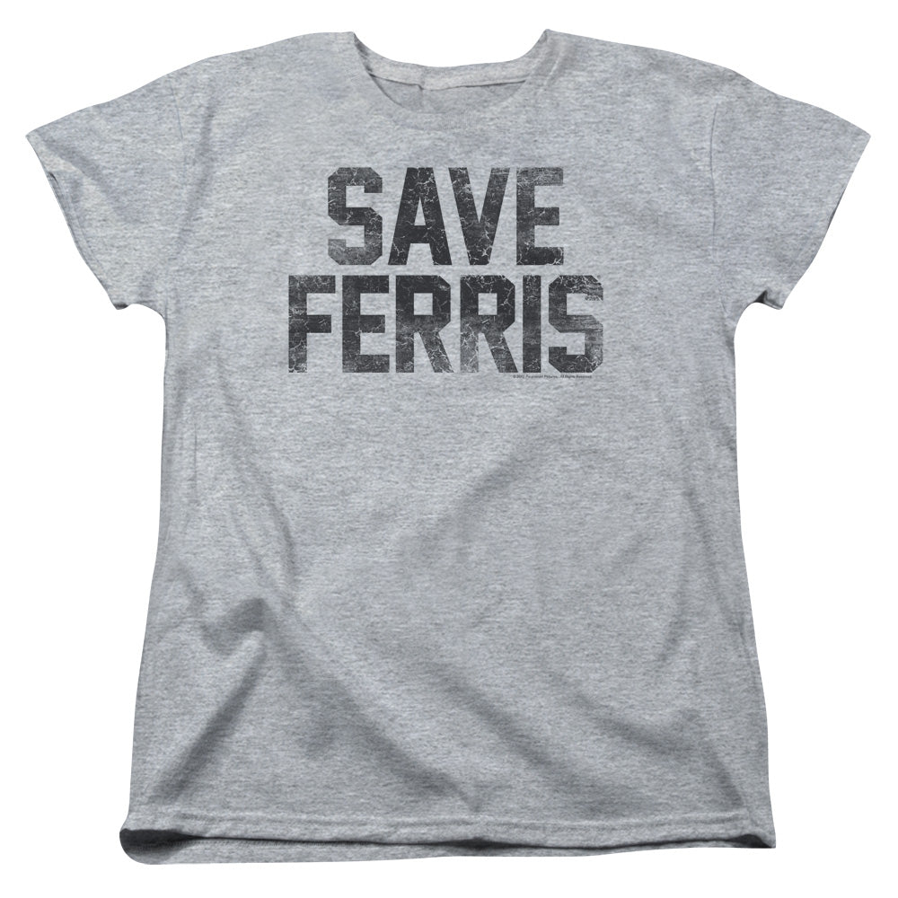 Ferris Buellers Day Off Save Ferris Womens T Shirt Athletic Heather Officially Licensed