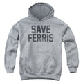 Ferris Buellers Day Off Save Ferris Kids Youth Hoodie Athletic Heather Officially Licensed