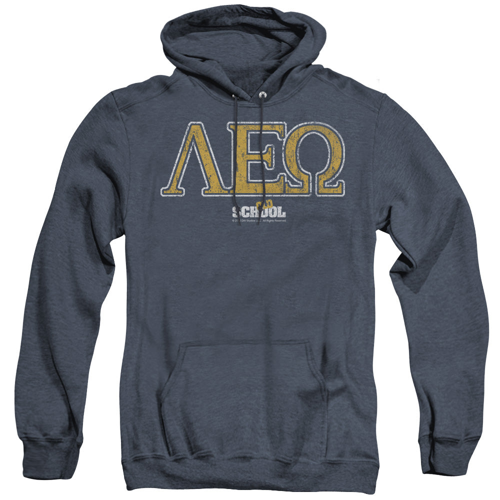 Old School Leo Heather Mens Hoodie Navy Blue Officially Licensed