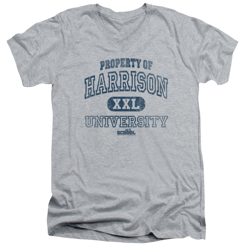 Old School Property Of Harrison Mens Slim Fit V-Neck T Shirt Athletic Heather Officially Licensed
