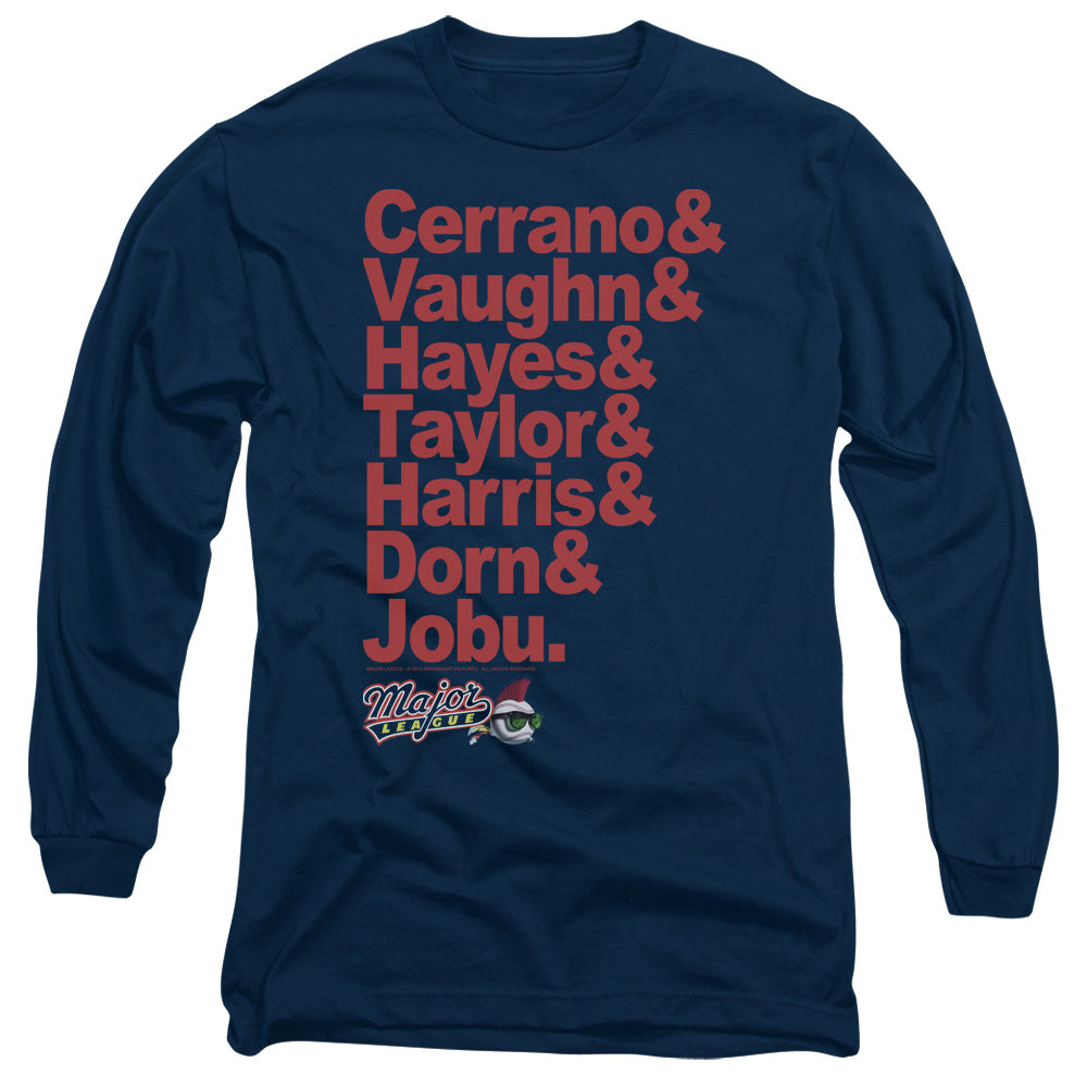 Major League Team Roster Mens Long Sleeve Shirt Navy Blue Officially Licensed