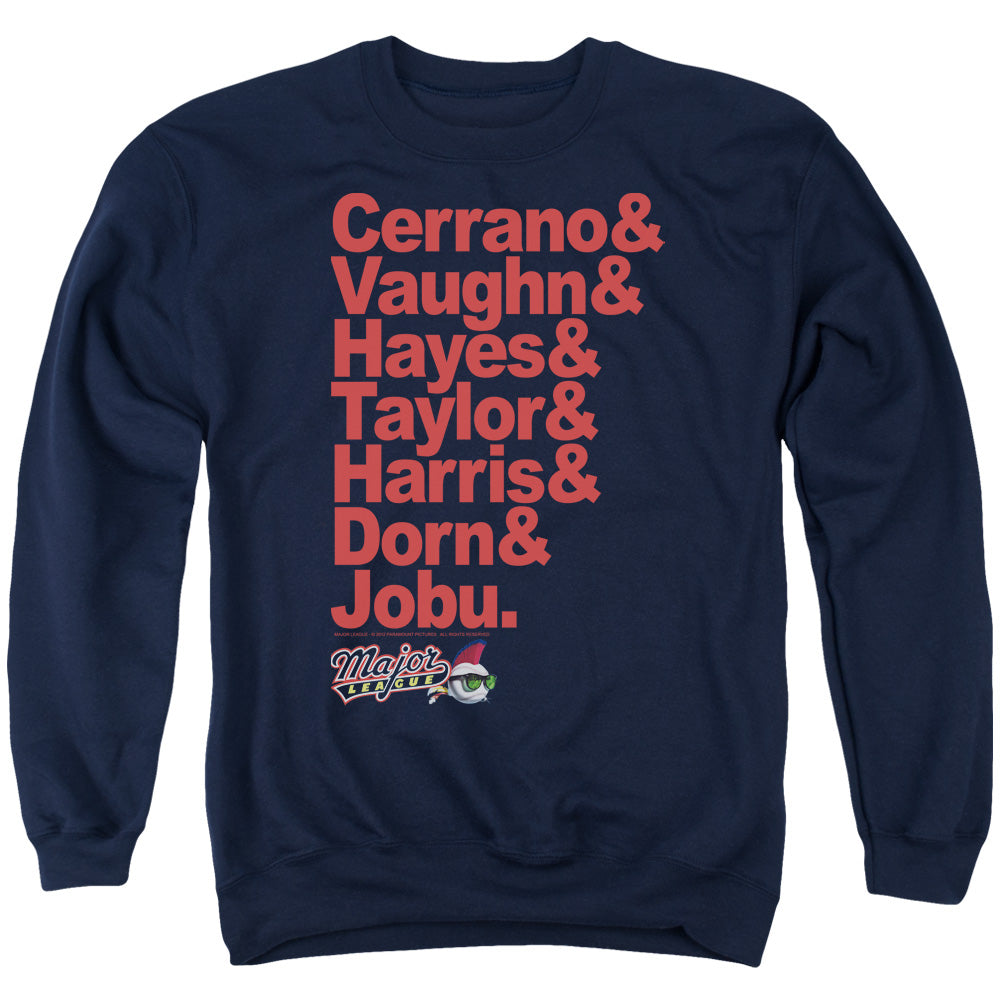 Major League Team Roster Mens Crewneck Sweatshirt Navy Blue Officially Licensed