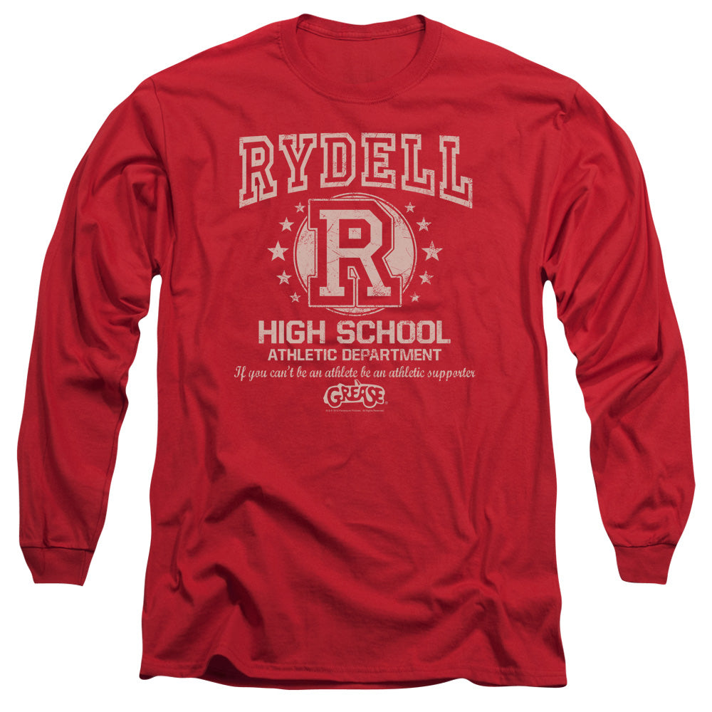 Grease Rydell High Mens Long Sleeve Shirt Red Officially Licensed Officially Licensed