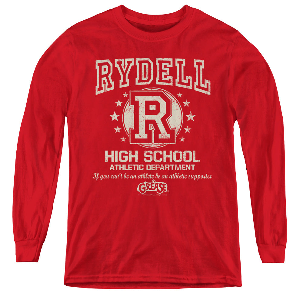 Grease Rydell High Long Sleeve Kids Youth T Shirt Red Officially Licensed
