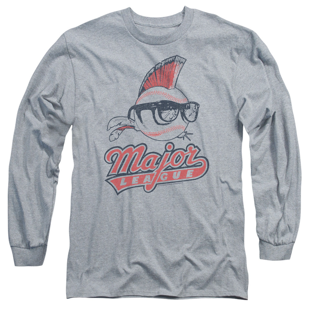 Major League Vintage Logo Mens Long Sleeve Shirt Athletic Heather Officially Licensed