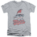 Major League Vintage Logo Mens Slim Fit V-Neck T Shirt Athletic Heather Officially Licensed