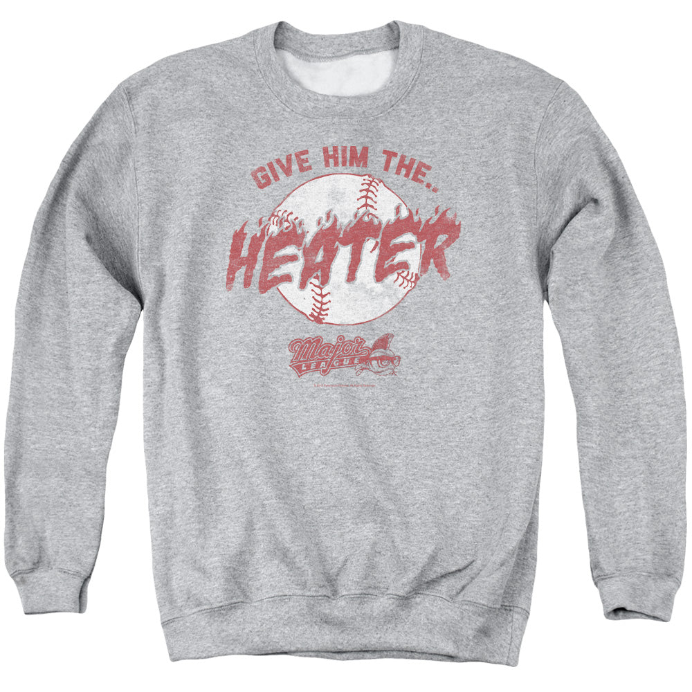 Major League The Heater Mens Crewneck Sweatshirt Athletic Heather Officially Licensed