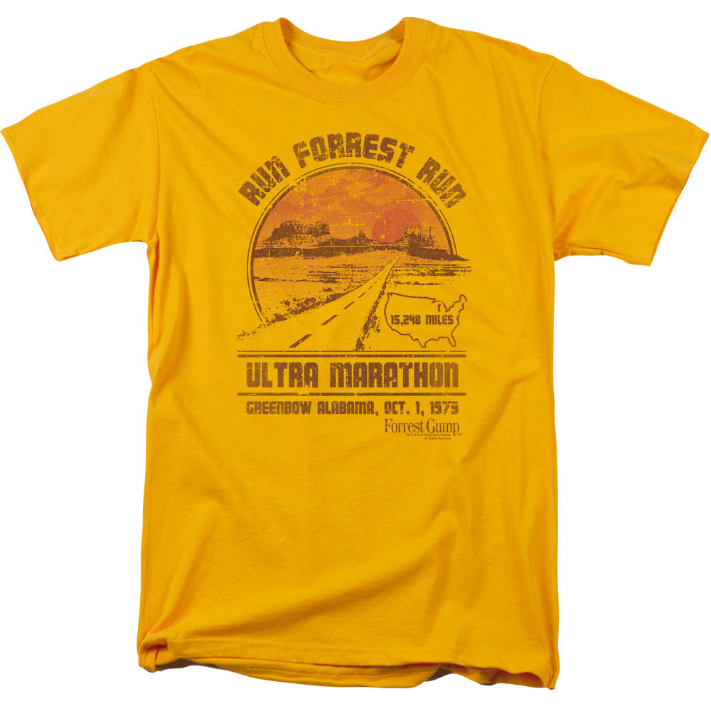 Forrest Gump Ultra Marathon Mens T Shirt Gold Officially Licensed