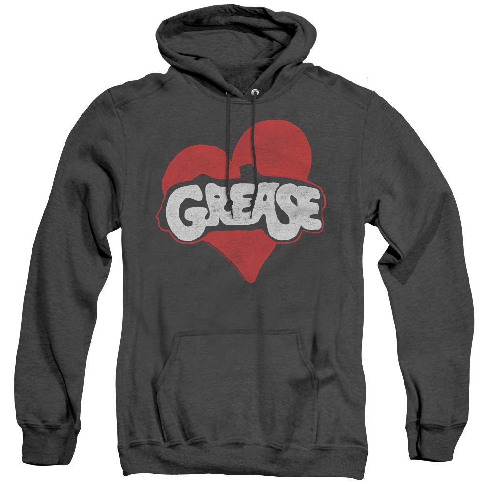 Grease Heart Heather Mens Hoodie Black Officially Licensed