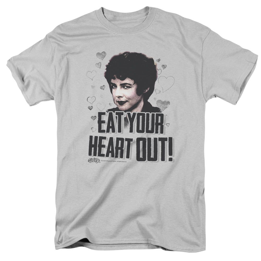 Grease Eat Your Heart Out Mens T Shirt Silver Officially Licensed