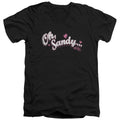 Grease Oh Sandy Mens Slim Fit V-Neck T Shirt Black Officially Licensed