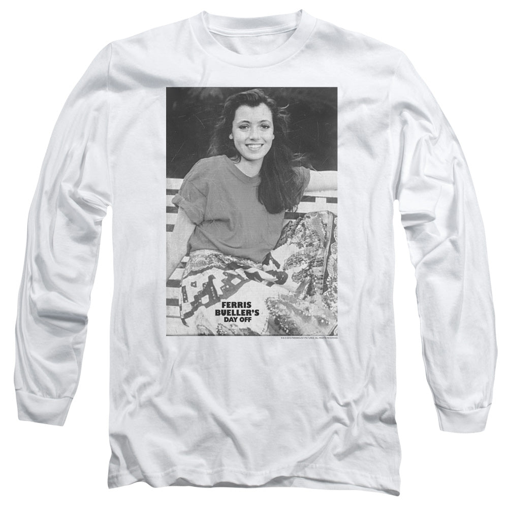 Ferris Buellers Day Off Sloane Mens Long Sleeve Shirt White Officially Licensed