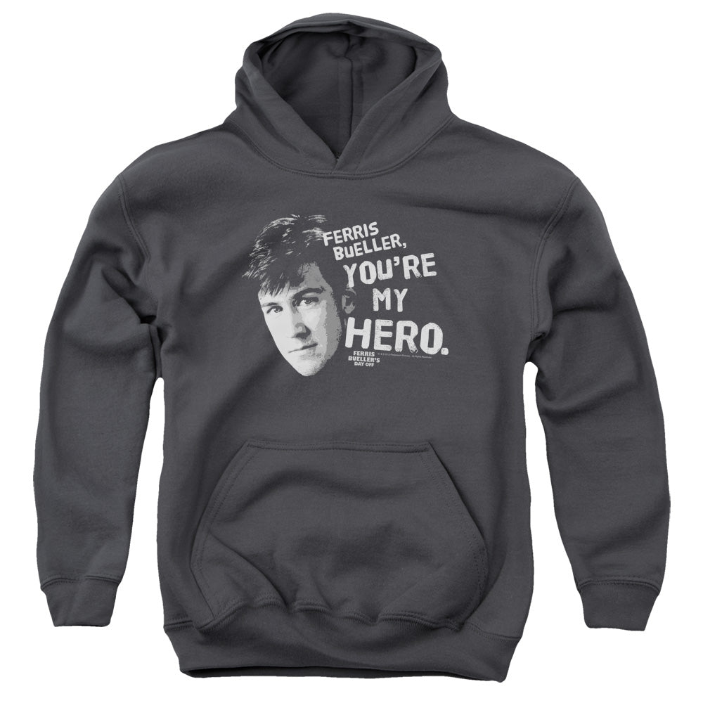 Ferris Buellers Day Off My Hero Kids Youth Hoodie Charcoal Officially Licensed