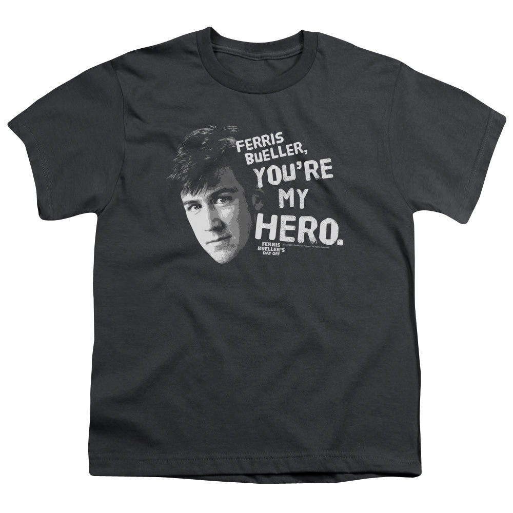 Ferris Buellers Day Off My Hero Kids Youth T Shirt Charcoal Officially Licensed