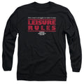 Ferris Buellers Day Off Leisure Rules Mens Long Sleeve Shirt Black Officially Licensed