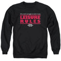 Ferris Buellers Day Off Leisure Rules Mens Crewneck Sweatshirt Black Officially Licensed