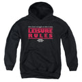 Ferris Buellers Day Off Leisure Rules Kids Youth Hoodie Black Officially Licensed