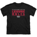 Ferris Buellers Day Off Leisure Rules Kids Youth T Shirt Black Officially Licensed