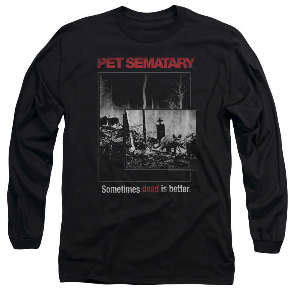 Pet Sematary Cat Poster Mens Long Sleeve Shirt Black Officially Licensed