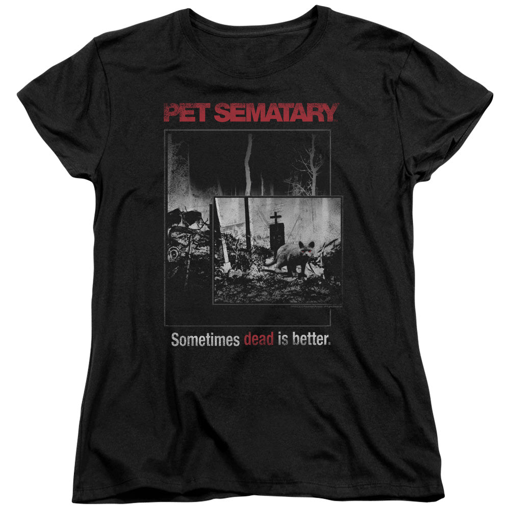 Pet Sematary Cat Poster Womens T Shirt Black Officially Licensed