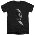 The Godfather Graphic Vito Mens Slim Fit V-Neck T Shirt Black Officially Licensed