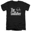 The Godfather Logo Mens Slim Fit V-Neck T Shirt Black Officially Licensed