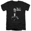 The Godfather Poster Mens Slim Fit V-Neck T Shirt Black Officially Licensed