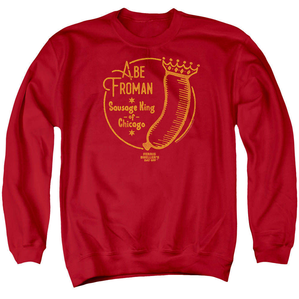 Ferris Buellers Day Off Abe Froman Mens Crewneck Sweatshirt Red Officially Licensed
