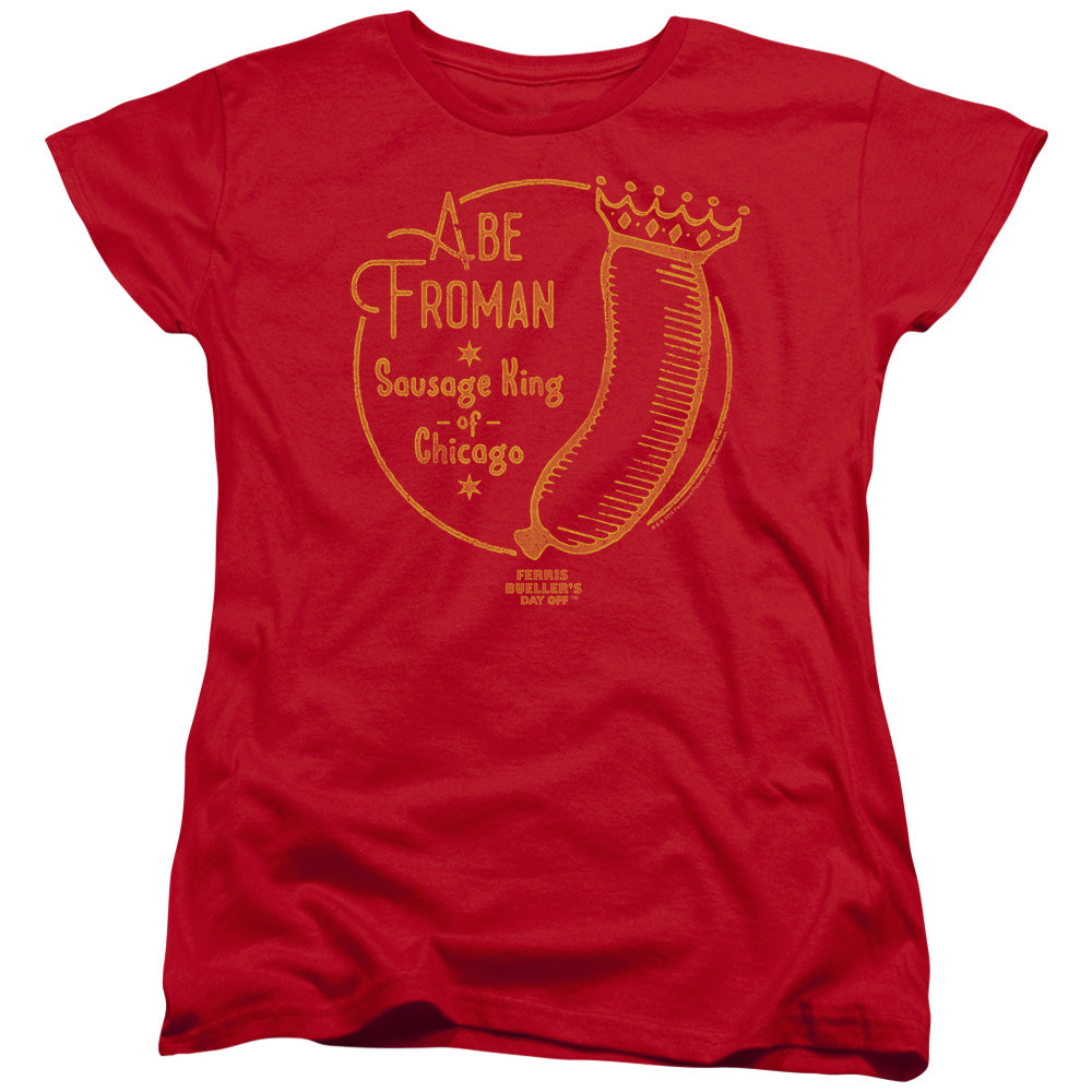 Ferris Buellers Day Off Abe Froman Womens T Shirt Red Officially Licensed