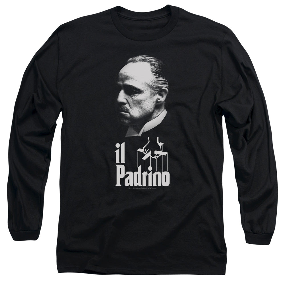 The Godfather II Padrino Mens Long Sleeve Shirt Black Officially Licensed