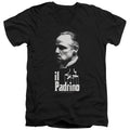 The Godfather II Padrino Mens Slim Fit V-Neck T Shirt Black Officially Licensed