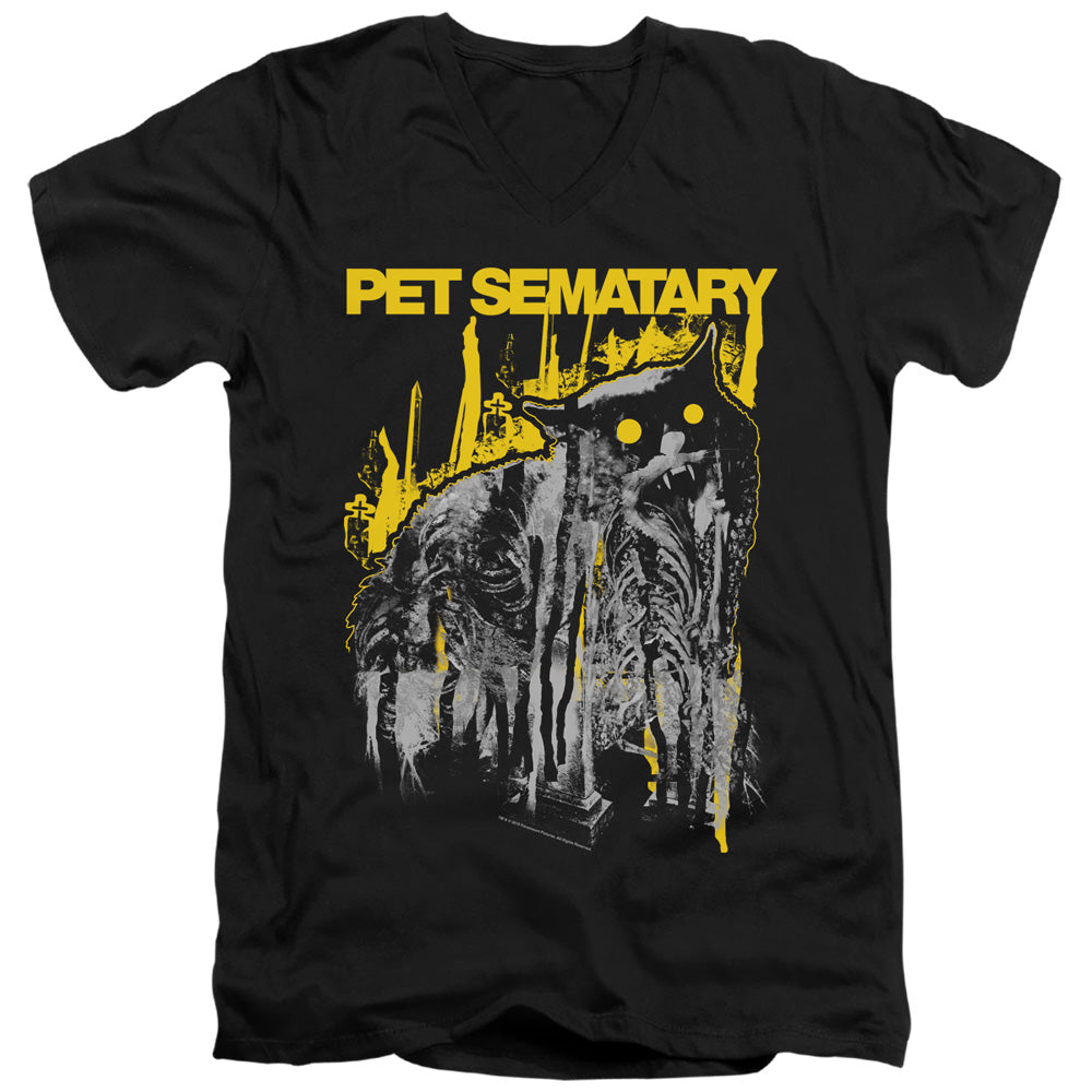Pet Sematary Decay Mens Slim Fit V-Neck T Shirt Black Officially Licensed