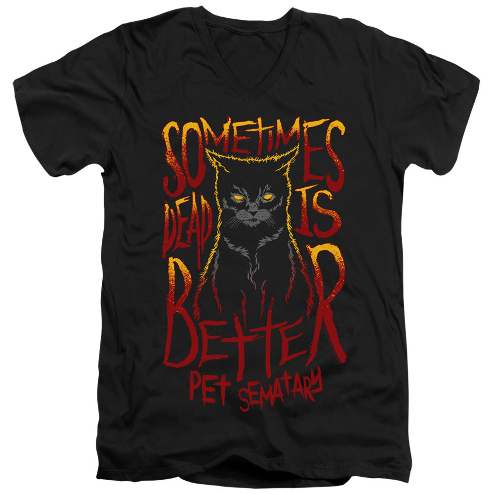 Pet Sematary Dead Is Better Mens Slim Fit V-Neck T Shirt Black Officially Licensed