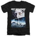 Pet Sematary Poster Art Mens Slim Fit V-Neck T Shirt Black Officially Licensed