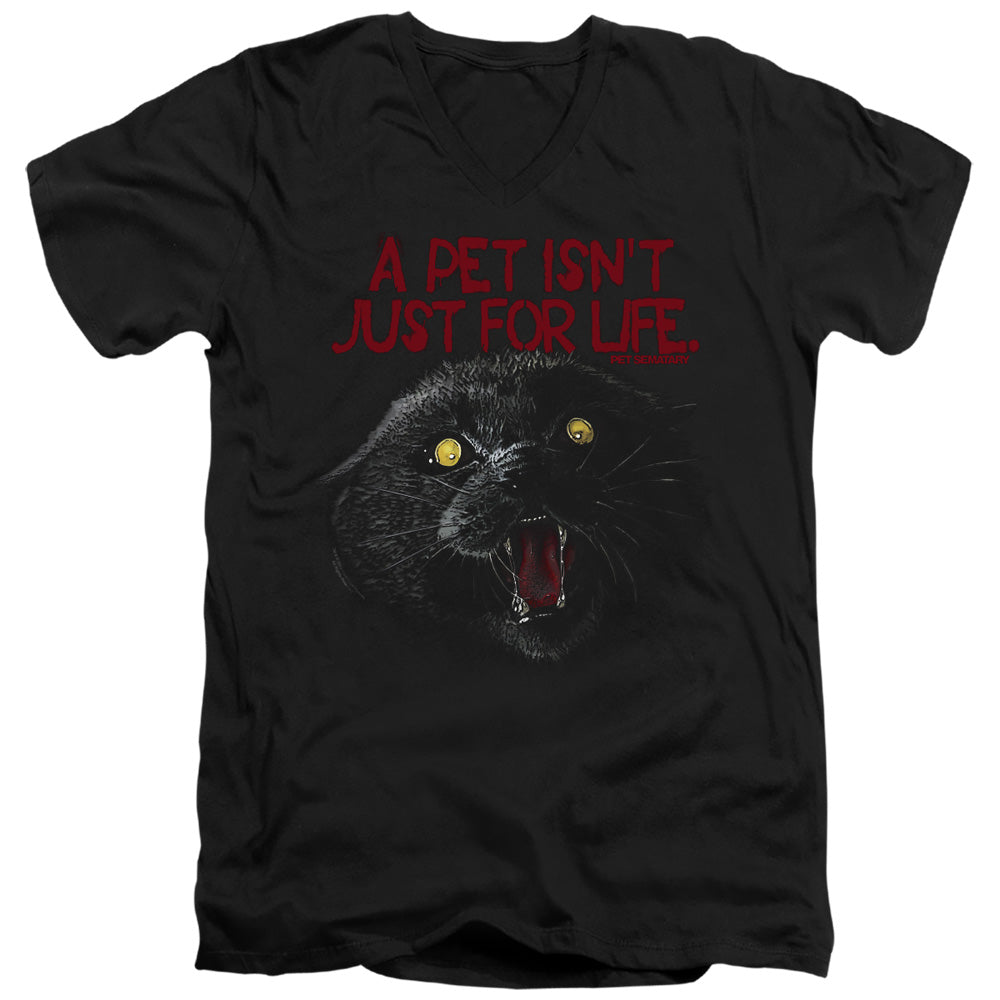 Pet Sematary I Survived Mens Slim Fit V-Neck T Shirt Black Officially Licensed