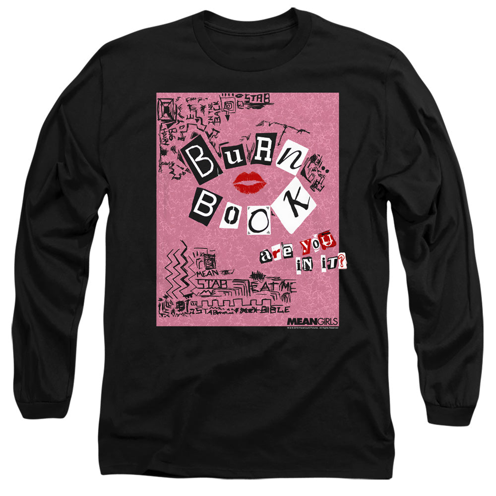 Mean Girls Burn Book Mens Long Sleeve Shirt Black Officially Licensed