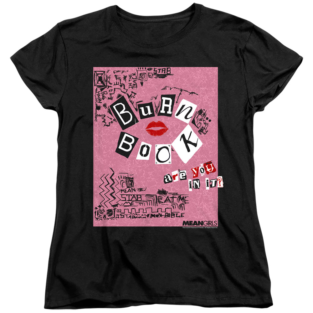 Mean Girls Burn Book Womens T Shirt Black Officially Licensed