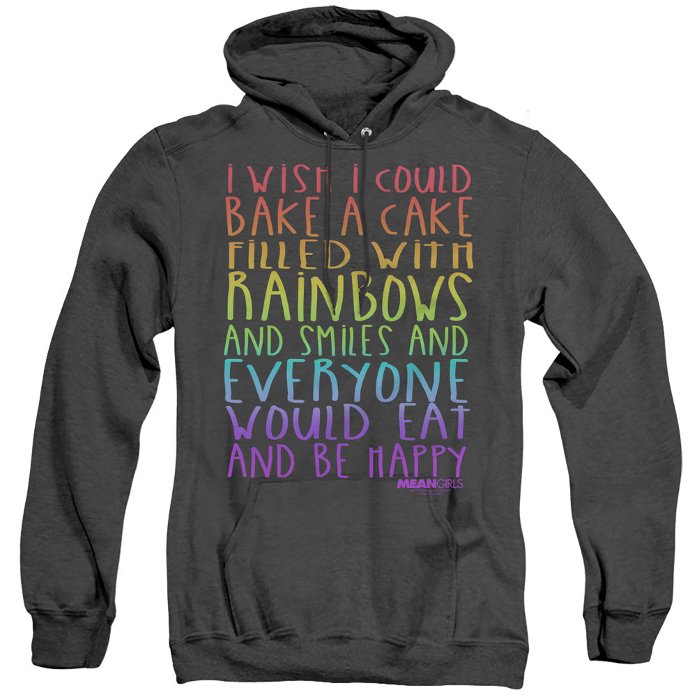 Mean Girls Rainbows And Cake Heather Mens Hoodie Black Officially Licensed
