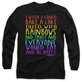 Mean Girls Rainbows And Cake Mens Long Sleeve Shirt Black Officially Licensed