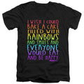 Mean Girls Rainbows And Cake Mens Slim Fit V-Neck T Shirt Black Officially Licensed
