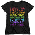 Mean Girls Rainbows And Cake Womens T Shirt Black Officially Licensed