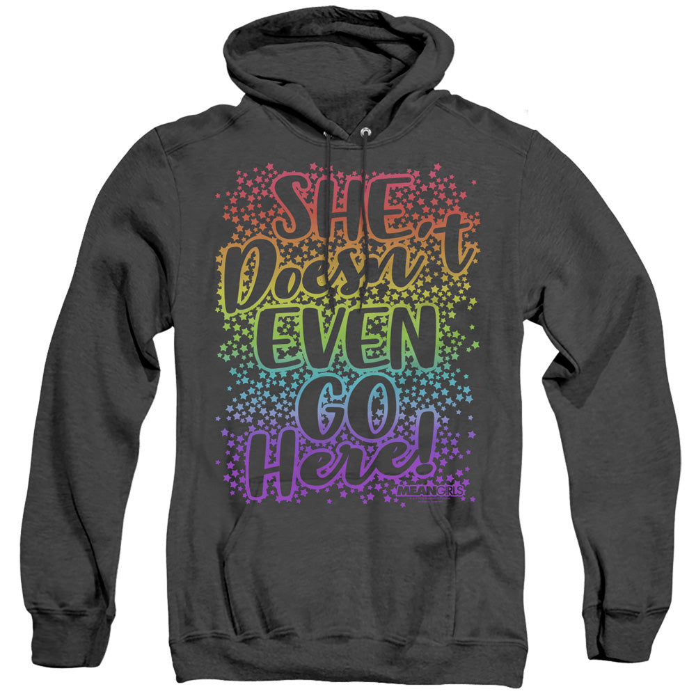 Mean Girls Doesnt Go Here Heather Mens Hoodie Black Officially Licensed