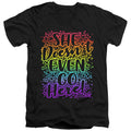Mean Girls Doesnt Go Here Mens Slim Fit V-Neck T Shirt Black Officially Licensed