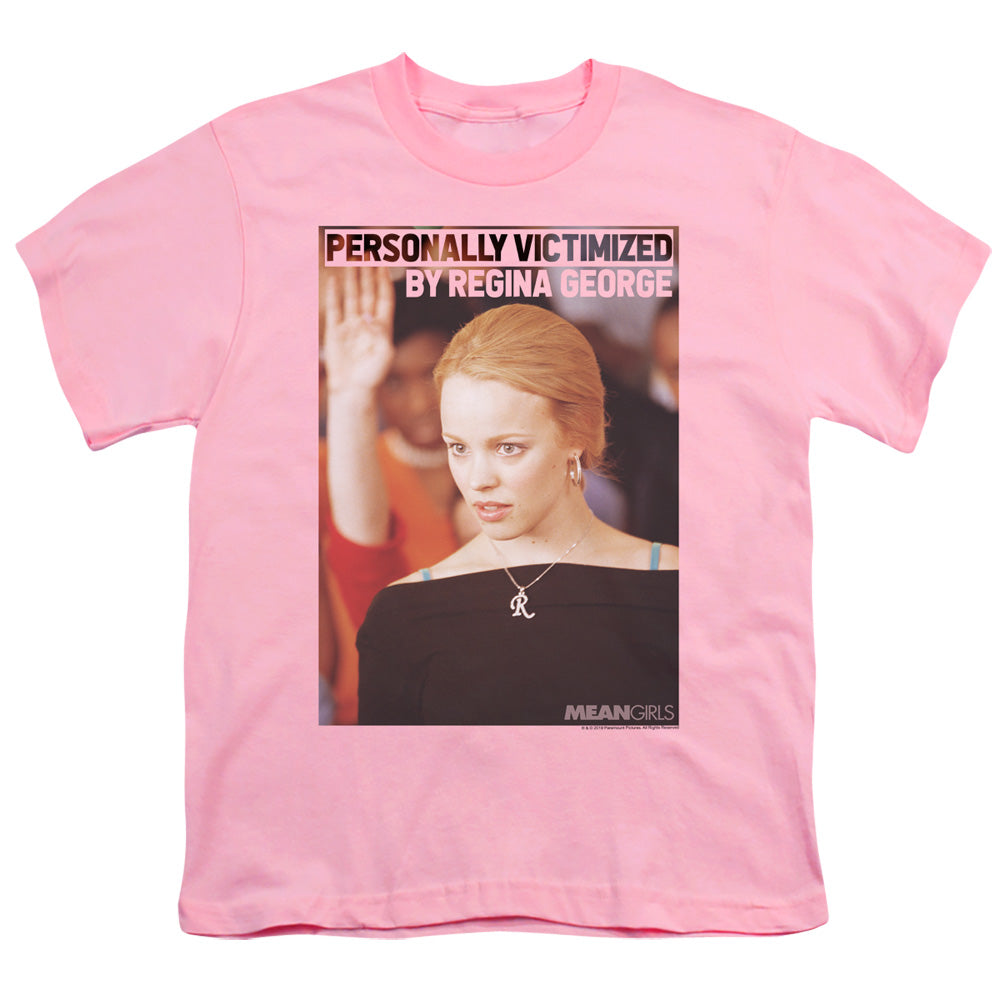 Mean Girls Regina George Victim Kids Youth T Shirt Pink Officially Licensed