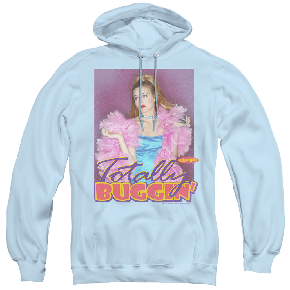 Clueless Totally Buggin Mens Hoodie Light Blue Officially Licensed