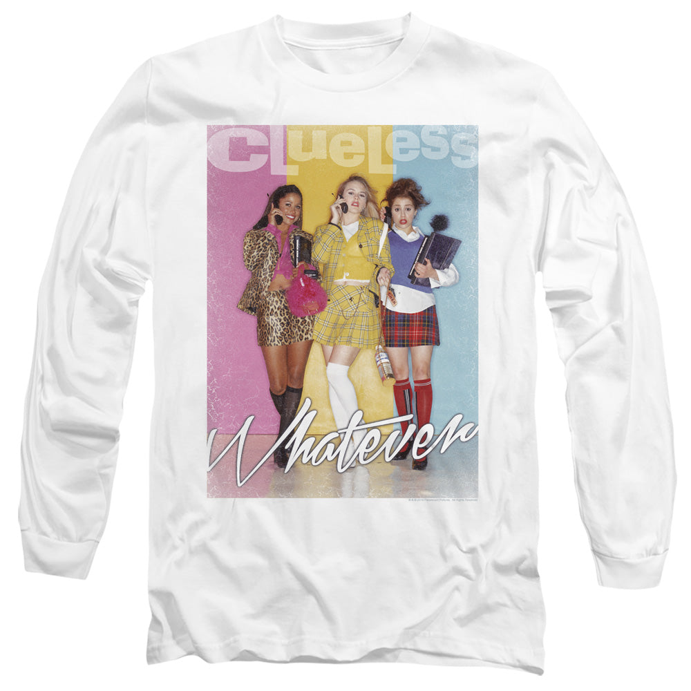 Clueless Whatever Mens Long Sleeve Shirt White Officially Licensed Officially Licensed