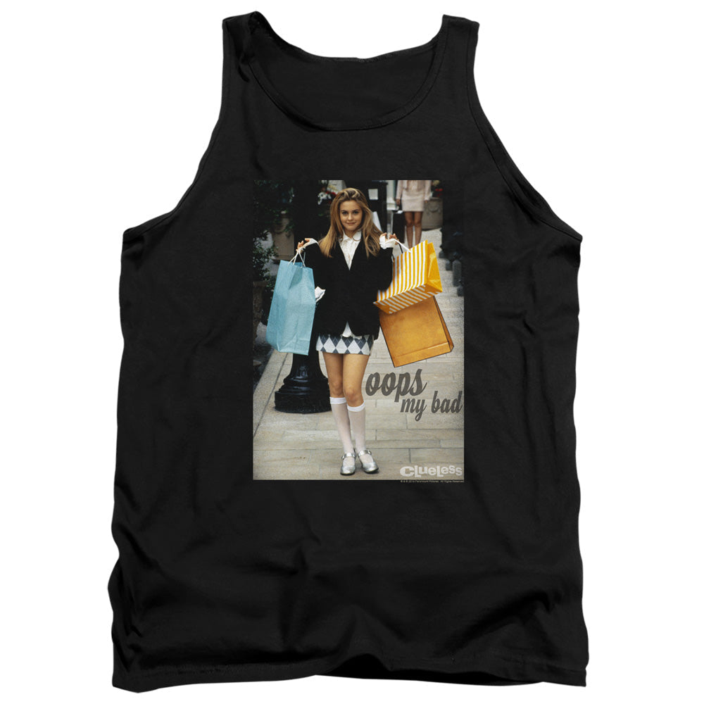 Clueless Oops My Bad Mens Tank Top Shirt Black Officially Licensed