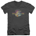 Pink Floyd Welcome To The Machine Mens Slim Fit V-Neck T Shirt Charcoal