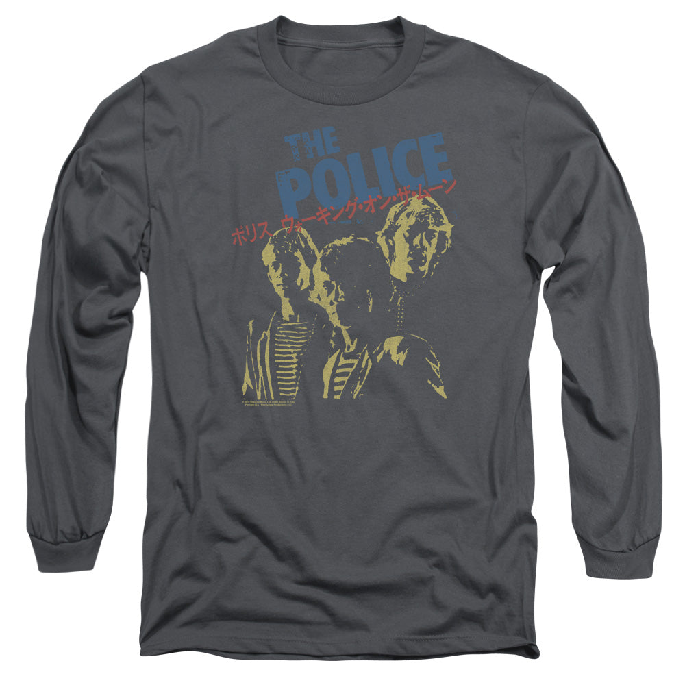 The Police Japanese Poster Mens Long Sleeve Shirt Charcoal Officially Licensed